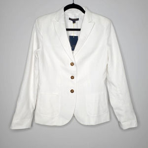 BROOKS BROTHERS Milano Fit White 100% Linen Blazer Jacket Sz 4